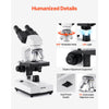 VEVOR Binocular Microscope, 40-5000X Magnification, Professional Compound Microscope for Adult with Dual Stage and Two Sets of Eyepieces, Aluminum Alloy Body, Includes LED Light and Phone Holder