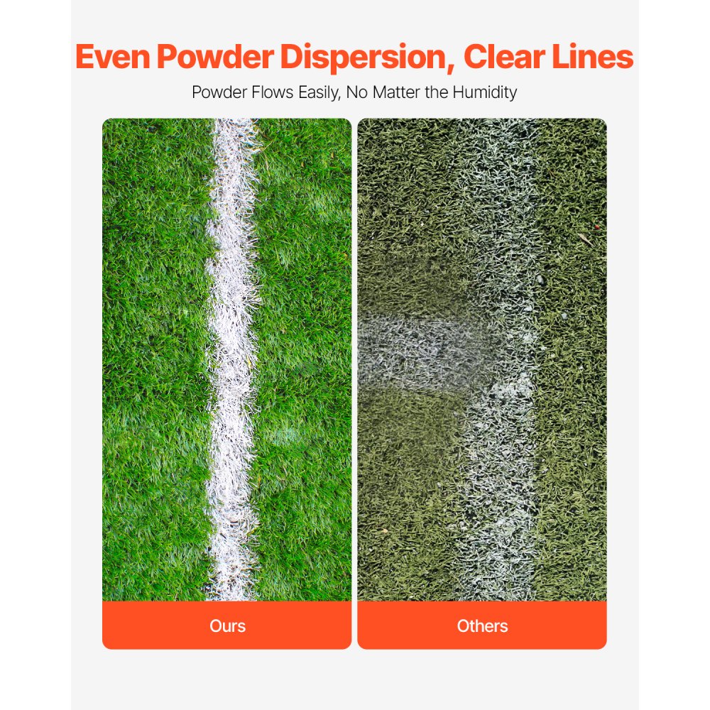VEVOR Dry Line Marker, 4-Wheel, 2 or 4 in Lines, Field Dry Line Chalker, Adjustable Line Marker, with Rubber Adjustment Handle, 50 lbs Large Powder Capacity, for Baseball and Softball Infield, Green