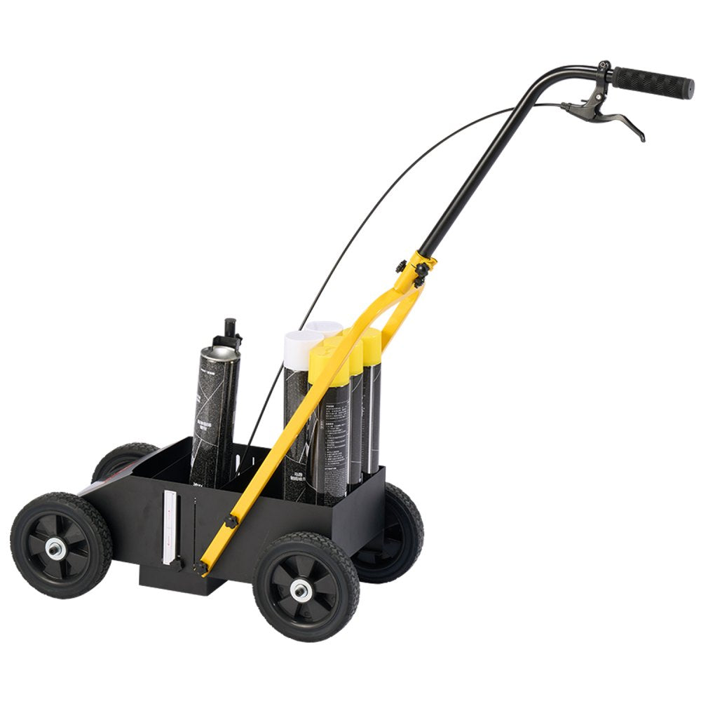 VEVOR Striping Line Marking Machine, 24 x 13 x 35.4 in, 4-Wheel, Heavy Duty Striping Line Marking Machine, Striping Line Machine with Adjustable Width, for Roads, Parking Lots, Sports Field, Black