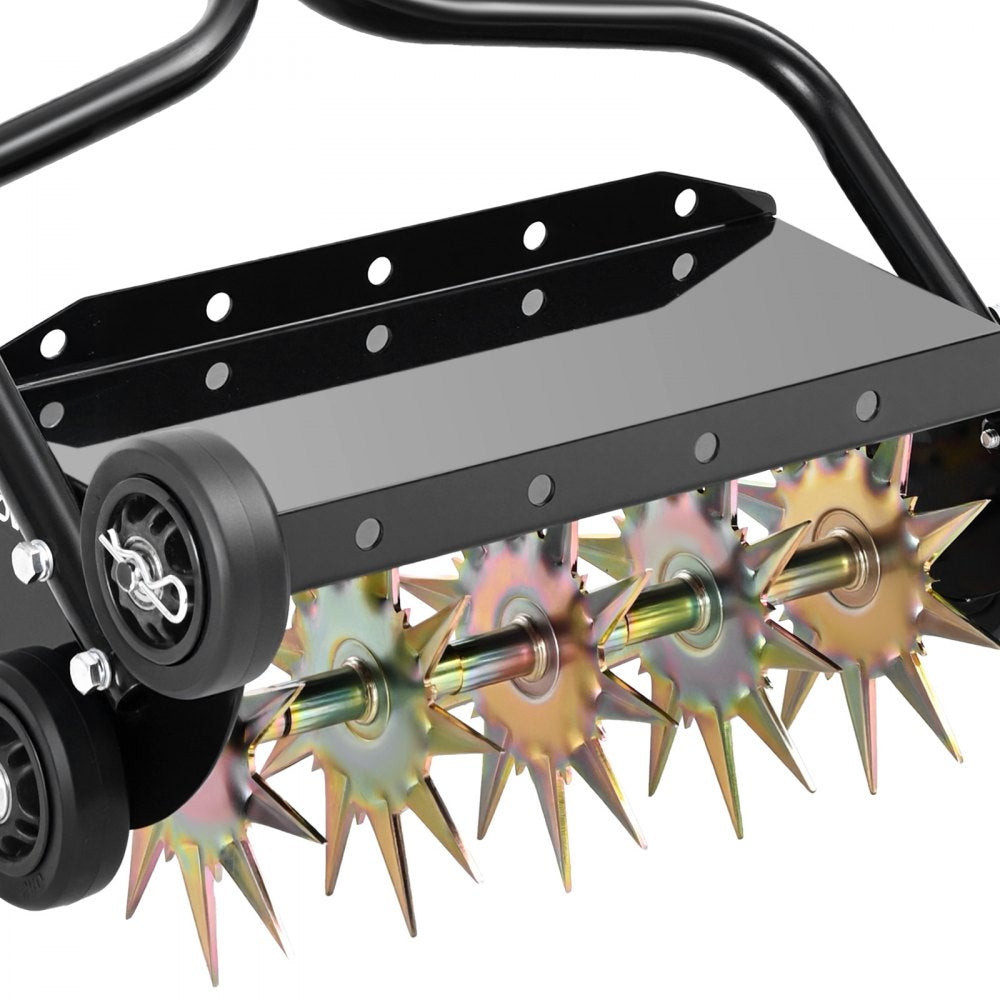 VEVOR Lawn Aerator, 18 in Manual Push Spike Aerator with 4 Wheels & Handle, Heavy Duty Grass Aerators, Supports 40 lbs Added Weight, Rolling Lawn Aeration Tool for Garden Yard Aeration Soil Health