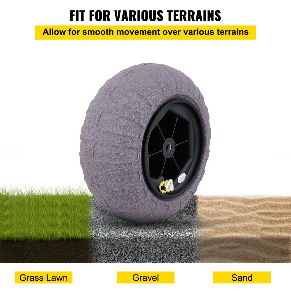 VEVOR Beach Balloon Wheels, 16" Replacement Sand Tires, TPU Cart Tires for Kayak Dolly, Canoe Cart and Buggy with Free Air Pump, 2-Pack