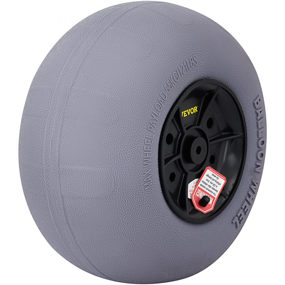 VEVOR Beach Balloon Wheels, 13\" Replacement Sand Tires with 32\" Stainless Steel Axle, TPU Cart Tires for Kayak Dolly, Canoe Cart and Buggy with Free Air Pump, 2-Pack