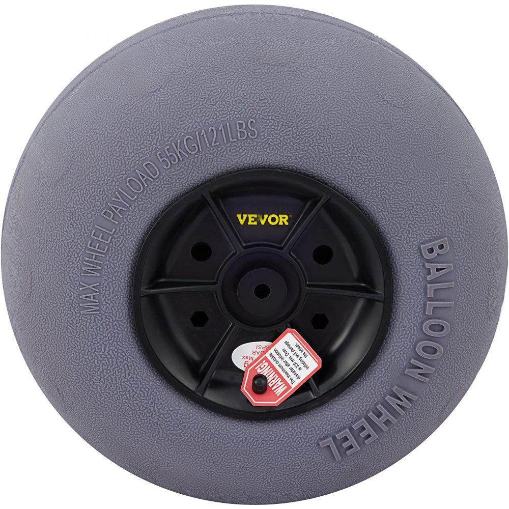 VEVOR Beach Balloon Wheels, 13\" Replacement Sand Tires with 32\" Stainless Steel Axle, TPU Cart Tires for Kayak Dolly, Canoe Cart and Buggy with Free Air Pump, 2-Pack