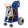 VEVOR Beach Cart with Large Wheels for Sand, 165 lbs Load Capacity, Heavy Duty Folding Beach Wagon with 12" Balloon Wheels, Insulated Cooler Bag, Umbrella Holder, Holds 4 Chairs for Camping & Fishing