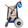 VEVOR Beach Cart with Large Wheels for Sand, 165 lbs Load Capacity, Heavy Duty Folding Beach Wagon with 12" Balloon Wheels, Insulated Cooler Bag, Umbrella Holder, Holds 4 Chairs for Camping & Fishing
