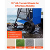 VEVOR Beach Cart with Large Wheels for Sand, 165 lbs Load Capacity, Heavy Duty Folding Beach Wagon with 10" Solid Wheels, Insulated Cooler Bag, Umbrella Holder, Holds 4 Chairs for Camping & Fishing