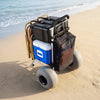 VEVOR Beach Dolly with Big Wheels for Sand, 20" x 15" Cargo Deck, Folding Sand Cart with 12" Balloon Wheels, 165 lbs Loading Capacity & 34" to 46" Adjustable Height, Heavy Duty Cart for Beach Camping