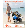 VEVOR Beach Dolly with Big Wheels for Sand, 18" x 15" Cargo Deck, Folding Sand Cart with 12" Balloon Wheels, 165 lbs Loading Capacity & 34" to 45" Adjustable Height, Heavy Duty Cart for Beach Camping