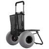 VEVOR Beach Dolly with Big Wheels for Sand, 18" x 15" Cargo Deck, Folding Sand Cart with 12" Balloon Wheels, 165 lbs Loading Capacity & 34" to 45" Adjustable Height, Heavy Duty Cart for Beach Camping