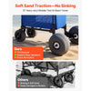 VEVOR Beach Cart with Large Wheels for Sand, 165 lbs Load Capacity, Heavy Duty Folding Beach Wagon with 12" Balloon Wheels, Storage Bag, 33" to 45" Adjustable Height, Dolly for Camping Fishing Garden