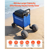 VEVOR Beach Cart with Large Wheels for Sand, 165 lbs Load Capacity, Heavy Duty Folding Beach Wagon with 12" Balloon Wheels, Storage Bag, 33" to 45" Adjustable Height, Dolly for Camping Fishing Garden