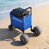 VEVOR Beach Cart with Large Wheels for Sand, 165 lbs Load Capacity, Heavy Duty Folding Beach Wagon with 12" Balloon Wheels, Storage Bag, 33" to 45" Adjustable Height, Dolly for Camping Fishing Garden