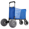 VEVOR Beach Cart with Large Wheels for Sand, 165 lbs Load Capacity, Heavy Duty Folding Beach Wagon with 12" Balloon Wheels, Storage Bag, 33" to 45" Adjustable Height, Dolly for Camping Fishing Garden