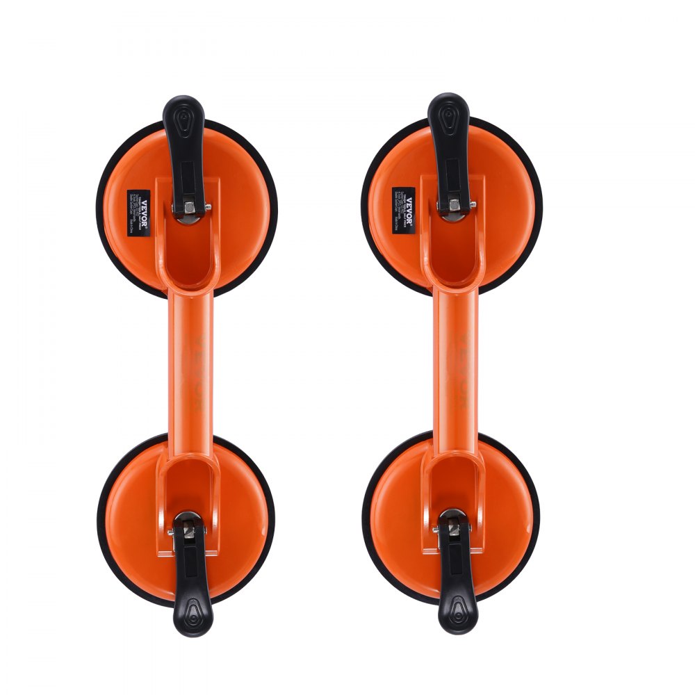 VEVOR Glass Suction Cup, 4.7" 2 Pack 330 lbs Load Capacity, Vacuum Suction Cup with Aluminum Handle, Heavy Duty Industrial Suction Cup Lifter Tool for Glass, Granite, Tile, Metal, Wood Panel Lifting