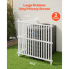 VEVOR 2 Panels Outdoor Privacy Screen, 48 x 48 in Air Conditioner Fence with 19.7 in Ground Stakes, Pool Equipment Enclosure, Strip Vinyl Privacy Fence, Ideal for Trash Can and A/C Units, White
