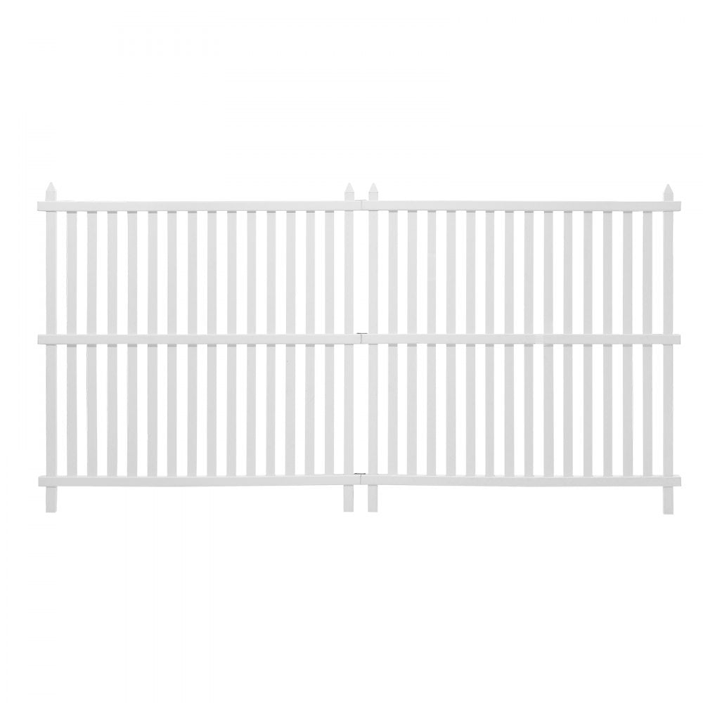 VEVOR 2 Panels Outdoor Privacy Screen, 48 x 48 in Air Conditioner Fence with 19.7 in Ground Stakes, Pool Equipment Enclosure, Strip Vinyl Privacy Fence, Ideal for Trash Can and A/C Units, White