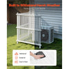 VEVOR 2 Panels Outdoor Privacy Screen, 36 x 45 in Air Conditioner Fence with 19.7 in Ground Stakes, Pool Equipment Enclosure, Strip Vinyl Privacy Fence, Ideal for Trash Can and A/C Units, White