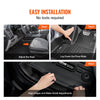 VEVOR Automotive Floor Mats, Fits for Dodge Durango / Jeep Grand Cherokee 2016-2024 / 2016-2021, 3 pcs Front and 2nd Row Liners, All Weather Custom Fit TPE Vehicle Floor Mats, Easy to Clean, Black