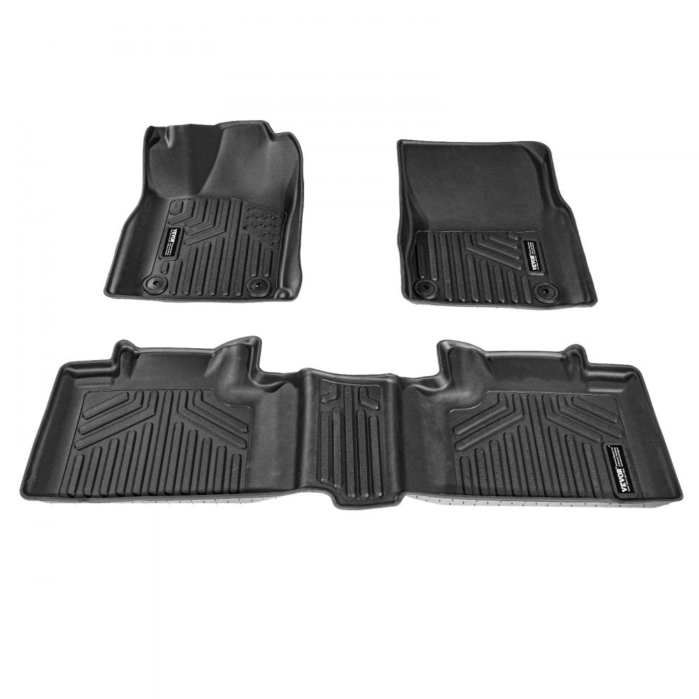 VEVOR Automotive Floor Mats, Fits for Dodge Durango / Jeep Grand Cherokee 2016-2024 / 2016-2021, 3 pcs Front and 2nd Row Liners, All Weather Custom Fit TPE Vehicle Floor Mats, Easy to Clean, Black