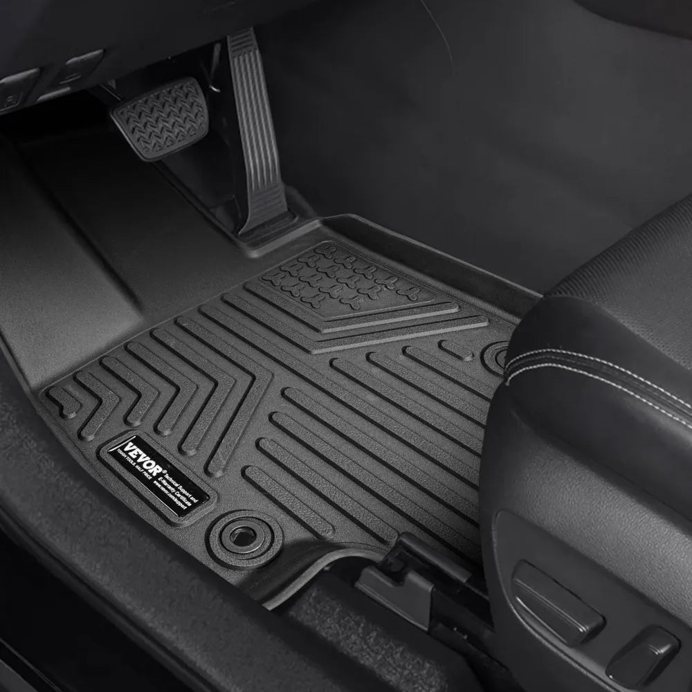 VEVOR Automotive Floor Mats, Fits for Toyota RAV4 (Not for Hybrid or Prime) 2019-2024, 3 pcs Front and 2nd Row Liners, All Weather Custom Fit TPE Vehicle Floor Mats, Easy to Clean for SUV, Black