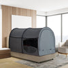 VEVOR Bed Tent, Pongee Fabric, 4 Doors Breathable Dream Tent with 0.28 in Fiber Poles on Bed Privacy, Full Size Block out Light Sleeping Bed Canopy, Fit for Kids Playhouse and Adults Sleeping Tent