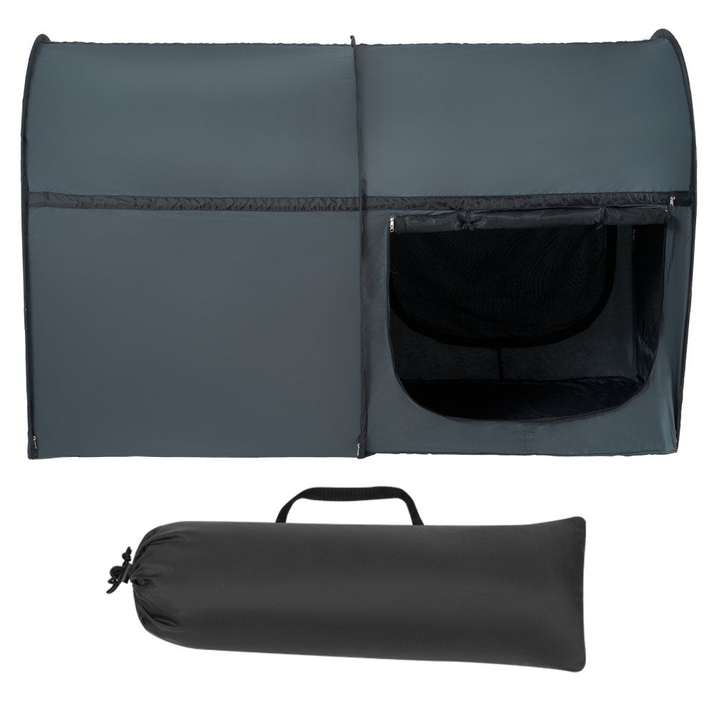 VEVOR Bed Tent, Pongee Fabric, 4 Doors Breathable Dream Tent with 0.28 in Fiber Poles on Bed Privacy, Full Size Block out Light Sleeping Bed Canopy, Fit for Kids Playhouse and Adults Sleeping Tent