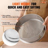VEVOR Flour Sieve Fine Mesh, 12 Mesh Flour Sifter, 304 Stainless Steel Fine Mesh Sifter Food-grade, Dia. 12.6" Fine Mesh Strainers for Baking, 5 Sizes Mesh hole for Mungbean, Rice, Flour, Pearl Powder