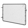 VEVOR Chain Link Fence Gate, 72 x 46 in, Adjustable Chain Link Fence Panel, Fit 2.2-6 ft (W) x 6 ft (H) Garden Fence Gate Opening, Fencing Gate with Plastic Coating, for Farm Black, Posts Not Included