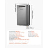 VEVOR Propane Tankless Water Heater - Dimensions and Specifications Graphic