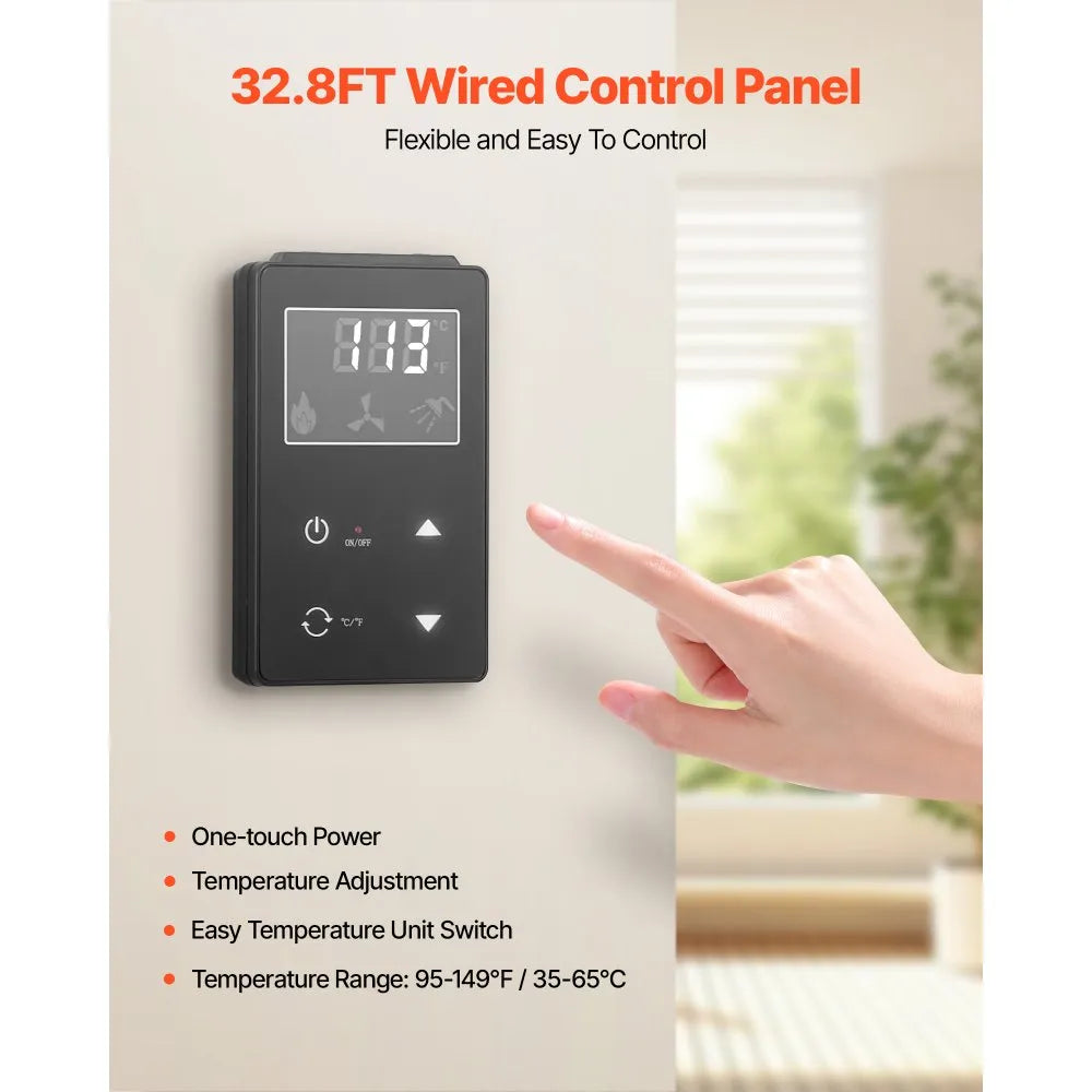 32.8 ft wired control panel close-up