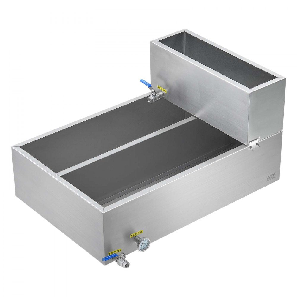 VEVOR Maple Syrup Evaporator Pan, 35 Gallon, 509 Cups of 8.8oz Maple Syrup, Flat Evaporator Pan with Thermometer, 2 Valves and 3 Heating Methods, Stainless Steel Maple Syrup Pan for Home, Outdoor