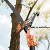VEVOR Manual Pole Saw, 4.46-26.4 ft Extendable Tree Pruner with Scissors, Sharp 65Mn Steel Blade, Lightweight Fiberglass Handle Pole, Two Double-Hook Saws, for High Branch Trimming, Palms and Shrubs
