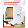 VEVOR Manual Pole Saw, 4.46-26.4 ft Extendable Tree Pruner, Sharp 65Mn Steel Blade, Lightweight Fiberglass Handle Pole, Two Double-Hook Saws for High Branch Trimming, Pruning Tool for Palms, Shrubs
