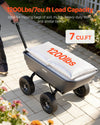 VEVOR Garden Dump Cart, 1200 lbs Poly Dump Cart, 6 Cu. Ft. Garden Carts Dumps Wagon with 2-in-1 Convertible Handle, 90° Quick-Dumps Mechanism, 180° Swivel Wheels, Yard Wagon for Plants, Soil, Crops