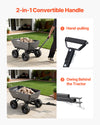 VEVOR Garden Dump Cart, 1200 lbs Poly Dump Cart, 6 Cu. Ft. Garden Carts Dumps Wagon with 2-in-1 Convertible Handle, 90° Quick-Dumps Mechanism, 180° Swivel Wheels, Yard Wagon for Plants, Soil, Crops