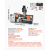 VEVOR Metal Lathe 8" x 16" 1100W Benchtop Multi-Purpose Lathe Machine, for Precision Metalworking Turning, Drilling & Milling Module, 3000 RPM Max Speed, Reversible Direction, with Metal Gears
