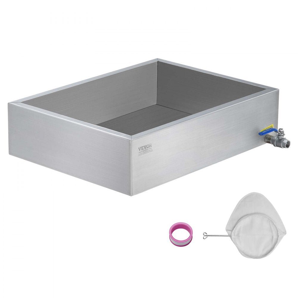 VEVOR Maple Syrup Evaporator Pan, 11.2 Gallon, 162 Cups of 8.8oz Maple Syrup, Flat Evaporator Pan with 1 Valve and 3 Heating Methods, Premium Stainless Steel Maple Syrup Pan for Home, Outdoor
