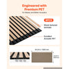 VEVOR Wood Wall Panels, 47.2 x 23.6 inches, Acoustic Slat Panels Oak Finish, Sound Absorbing for Living Rooms, Bedrooms, Offices, and Studios, Interior Wall Decor, PET Construction, Screw Kit, 8-Pack