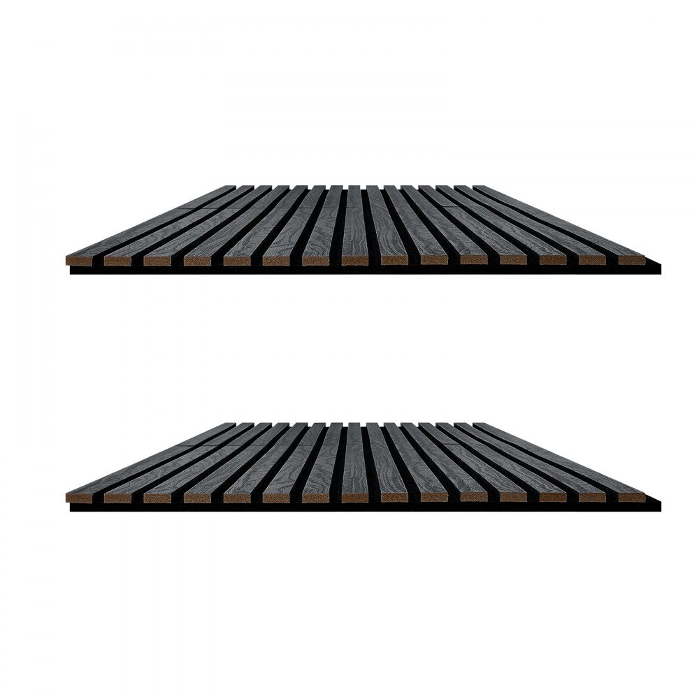 VEVOR Wood Wall Panels, 47.2 x 23.6 in, Acoustic Slat Panels, Black Oak, Sound Absorbing for Living Rooms, Bedrooms, Offices, Studios, Interior Wall Decor, MDF & PET Construction, Screw Kit, 6-Pack