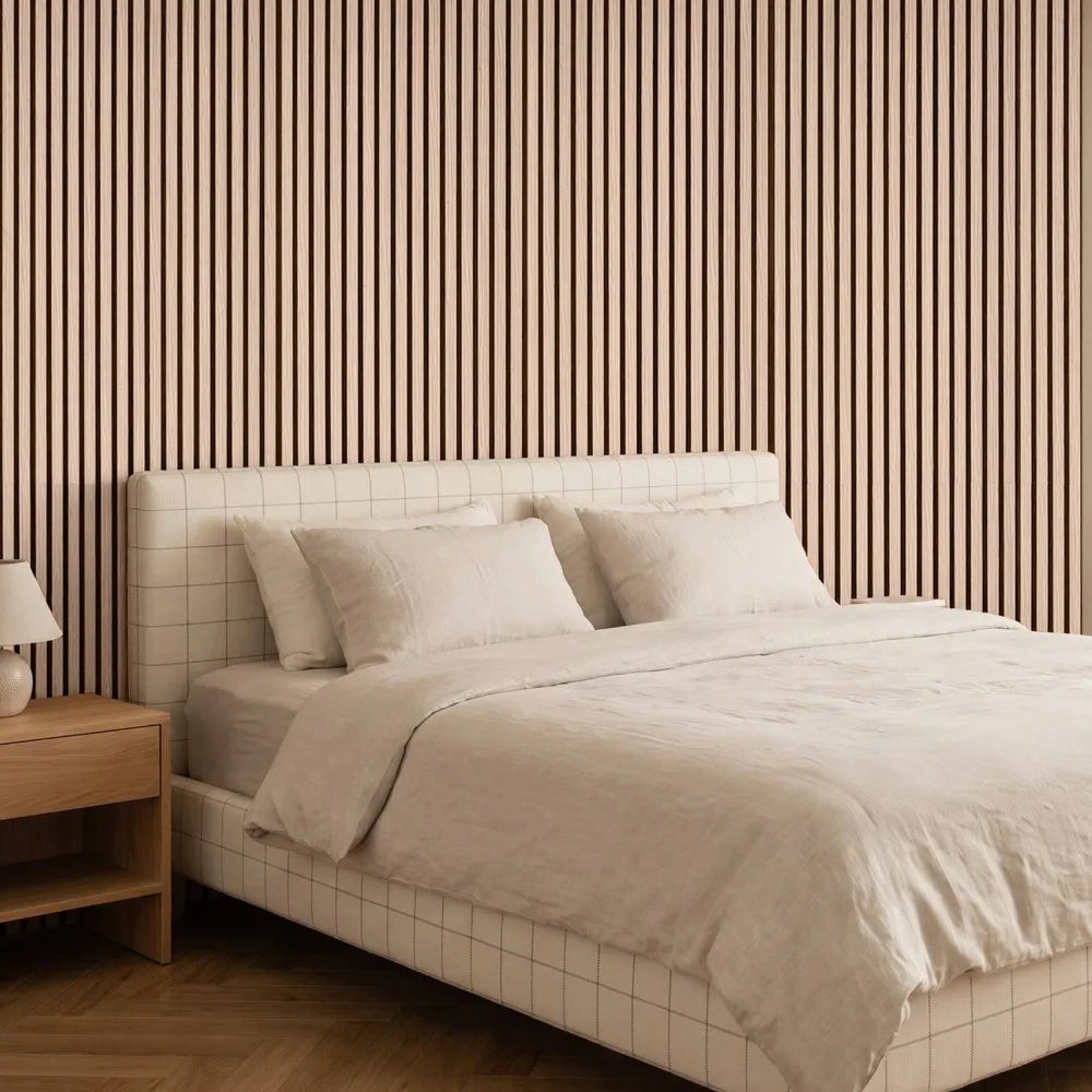 VEVOR Wood Wall Panels, 47.2 x 23.6 inches, Acoustic Slat Panels, Walnut, Sound Absorbing for Living Rooms, Bedrooms, Offices, Studios, Interior Wall Decor, MDF & PET Construction, Screw Kit, 6-Pack