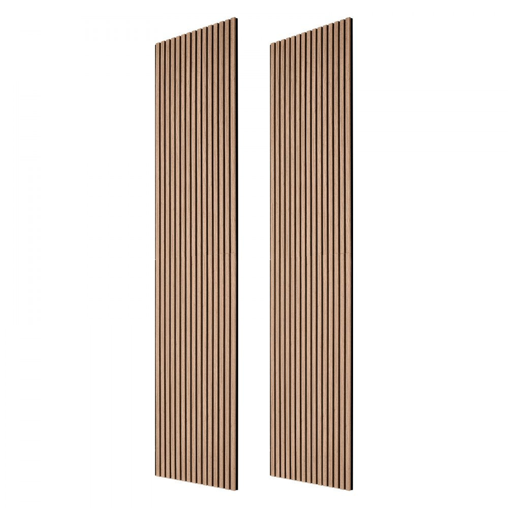 VEVOR Wood Wall Panels, 94.5 x 23.6 inches, Acoustic Slat Panels, Walnut, Sound Absorbing for Living Rooms, Bedrooms, Offices, Studios, Interior Wall Decor, MDF & PET Construction, Screw Kit, 2-Pack