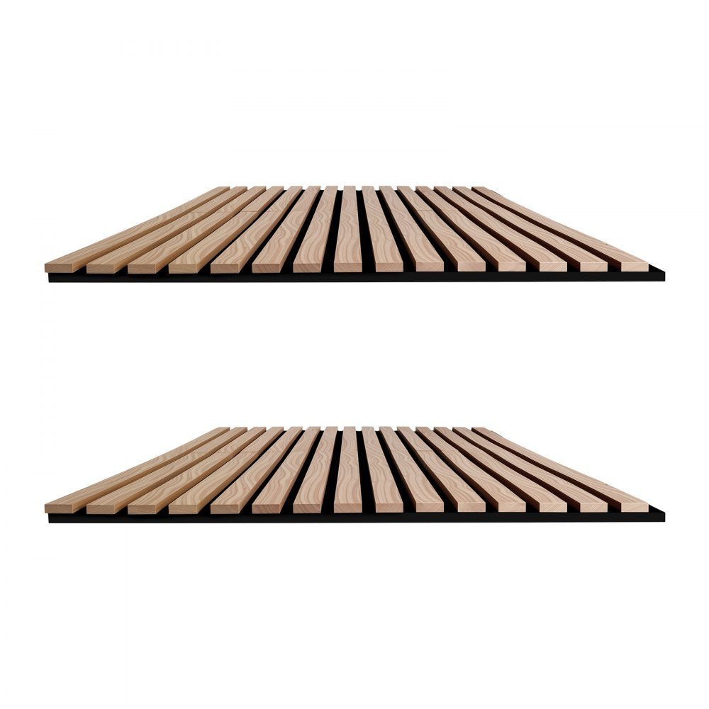 VEVOR Wood Wall Panels, 94.5 x 23.6 inches, Acoustic Slat Panels, Walnut, Sound Absorbing for Living Rooms, Bedrooms, Offices, Studios, Interior Wall Decor, MDF & PET Construction, Screw Kit, 2-Pack