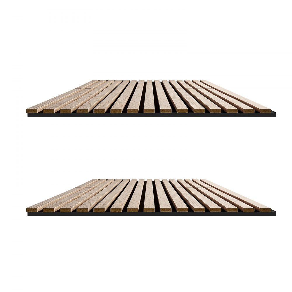 VEVOR Wood Wall Panels, 94.5 x 23.6 in, Acoustic Slat Panels, Oak Finish, Sound Absorbing for Living Rooms, Bedrooms, Offices, Studios, Interior Wall Decor, MDF & PET Construction, Screw Kit, 2-Pack