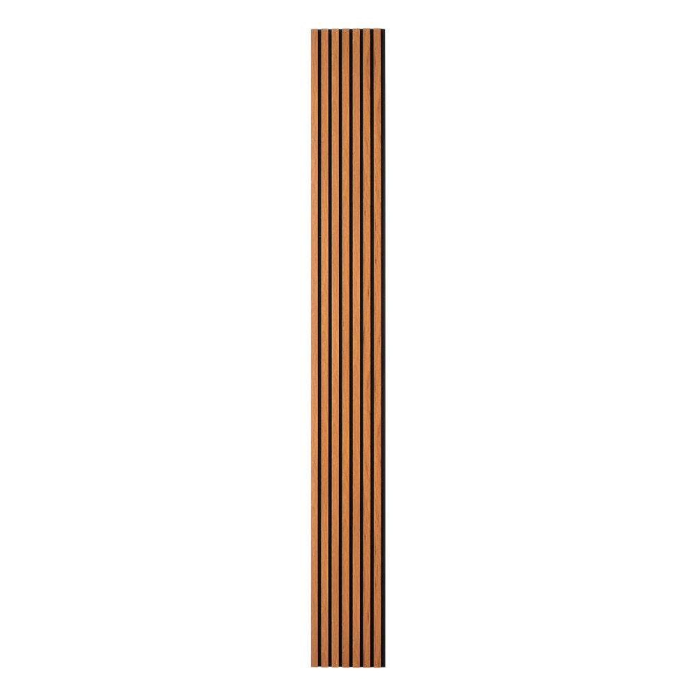 VEVOR Wood Wall Panels, 96.1 x 11 inches, Acoustic Slat Panels, Dark Teak, Sound Absorbing for Living Rooms, Bedrooms, Offices, Studios, Interior Wall Decor, MDF & PET Construction, Screw Kit, 4-Pack