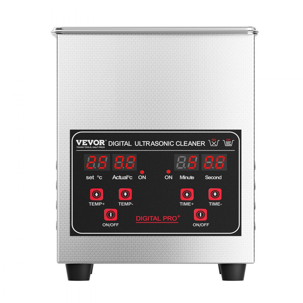 VEVOR Ultrasonic Cleaner, 1.3L Professional 60W Cleaning Machine with Timer & Heater, 40kHz Digital Ultrasonic Cleaner with Basket for Watch Glasses Jewelry Retainer Industrial Parts Tools