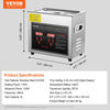 VEVOR Ultrasonic Cleaner with Digital Timer & Heater, Professional Ultra Sonic Jewelry Cleaner, Stainless Steel Heated Cleaning Machine for Glasses Watch Rings Small Parts Circuit Board (3L)