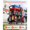 VEVOR Utility Cart, 300 lbs Capacity, 3 Tier Service Cart with 360° Swivel Wheels (2 with Brakes), Heavy Duty Plastic Rolling with Trays and Pegboards, Tool Storage for Garage, Warehouse & Repair Shop