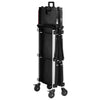 VEVOR Utility Cart, 300 lbs Capacity, 3 Tier Folding Service Cart with 360° Swivel Wheels (2 with Brakes), Heavy Duty Rolling with Trays & Side Tool Holder, Tool Storage for Garage Warehouse Workshop