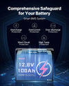 VEVOR 12V 100Ah LiFePO4 Battery, Up to 15000 Cycles, Deep Cycle Lithium Iron Phosphate Battery with Built-in BMS, Low Temperature Protection, 10 Years Lifetime, for Solar Off-Grid Home Energy Storage