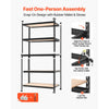 VEVOR Storage Shelves, 5-Tier Adjustable, 2000 lbs Capacity, Heavy Duty Garage Storage Shelving Unit, Metal Utility Rack Shelf, for Garage Warehouse Basement Kitchen, 36.34" W x 18.07" D x 71.38" H